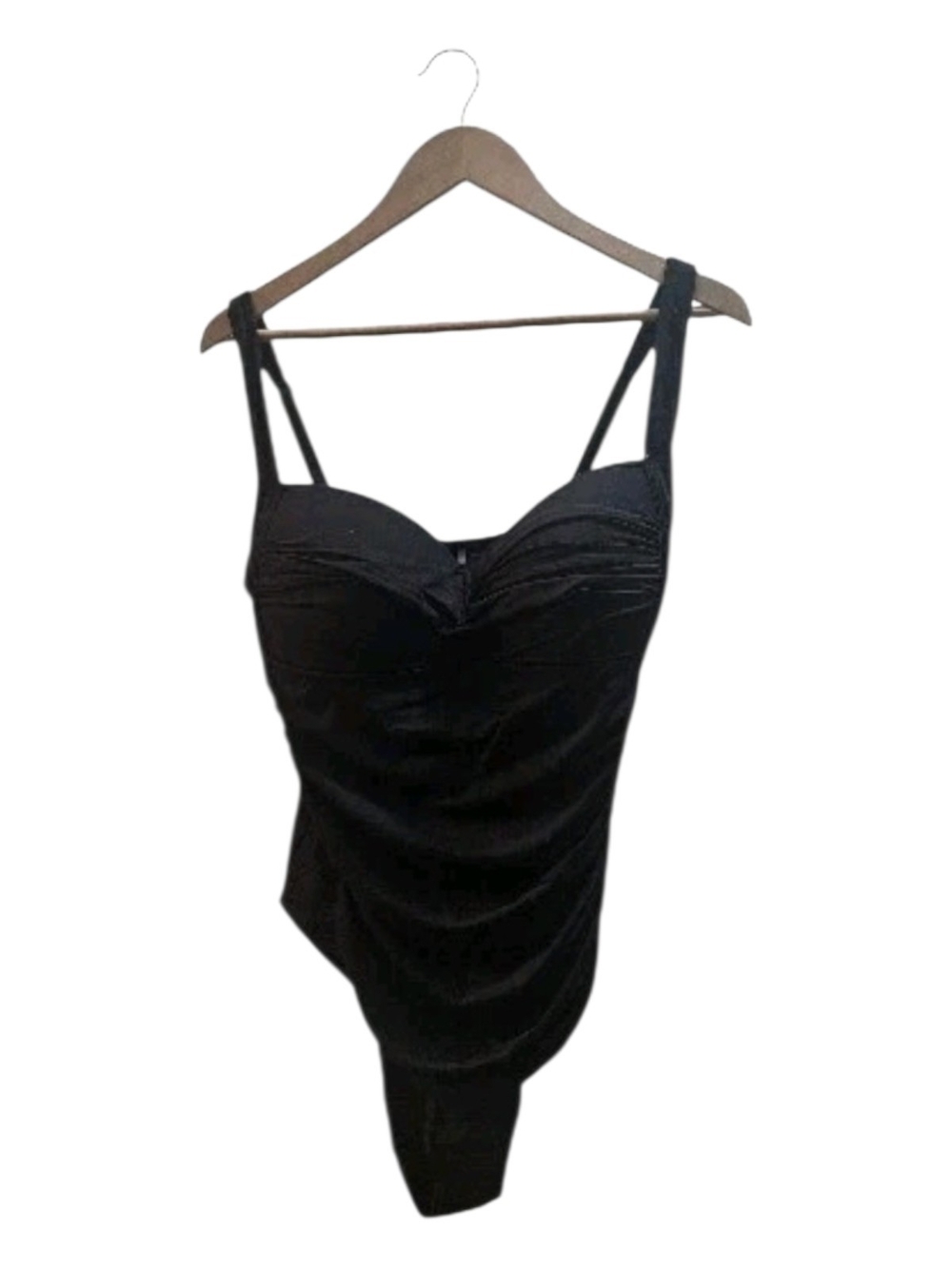 Nip Tuck Classic Black One-Piece Swimsuit Size 12 with Sweetheart Neckline - Picture 2 of 7
